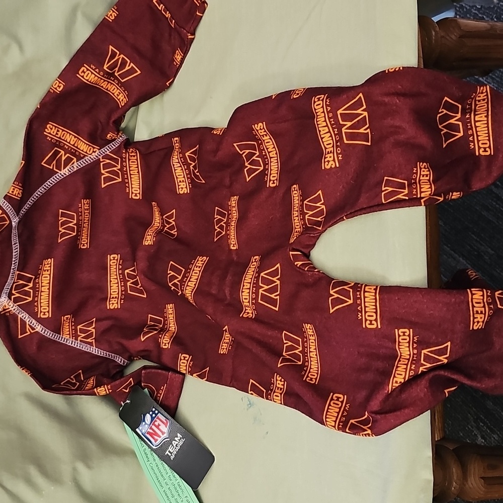 NFL Team Apparel Maroon and Orange Kids One Piece Washington Commanders..2 AVAIL - Picture 3 of 4
